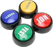 Dog Buttons for Communication, Set of 4 Dog Talking Button with YES NO Sorry Maybe Sound Effects, Pet Training Buzzer Animal Communication Button for Cat Dog