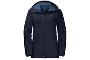 Jack Wolfskin Womens Sierra Pass Ecosphere Jacket Waterproof Windproof Lightweight - Midnight Blue - XS