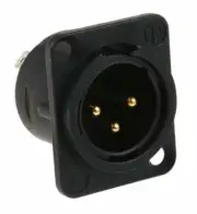 Neutrik XLR CONNECTOR 16A 50V 3-Way, Gold Over Nickel Plating, Panel Mount
