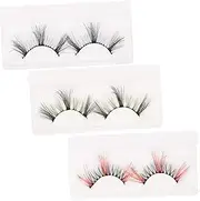 Baluue False Eyelashes 3 Pairs Natural Look Fake Lashes Fluffy for Women Easy Apply