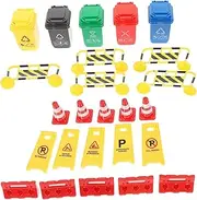 SUPVOX 1Set Traffic Sign Model for Realistic Barricades Skating Training Cones and Traffic Signs for Pretend Play and Educational Learning Activities