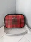 NWT Coach CC146 Jamie Camera Bag With Tartan Plaid Print Red/Black Multi
