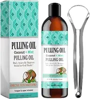 Oil Pulling Mouthwash, Whitening Oil Pulling Oil, Peppermint Pulling Oil Whitening Mouthwash, Mouthwash Alcohol Free, Whitening, Helps Breath Freshens Mouth, Healthier Teeth & Gums