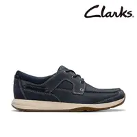 在飛比找momo購物網優惠-【Clarks】男鞋 Sailview Lace 縫線工藝設