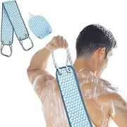 ‌2-Pack Exfoliating Back Scrubber + Wash Glove Set for Shower | Double-Sided Thickened Blue Bath Scrubber (96 cm) & Deep-Cleaning Glove – Premium Exfoliation for Men & Women‌
