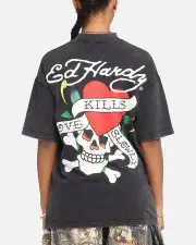[ED HARDY] Ed Hardy Love Kills Oversized T-shirt Black - Size 3XL 3XL Black