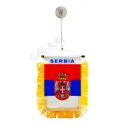 Serbia Flag Mini Banner / Double Sided Mini Serbia Car Window Flag