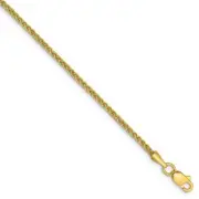 14k Gold 1.55mm Semi-Solid Wheat Chain Anklet 10"
