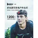 【電筒發燒友】WUBEN H1 1200流明 三光源 白/紅光/高顯色 USB充電 泛光型頭燈 附原電 快拆式戰術頭燈