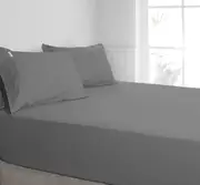300TC Cotton Fitted Sheet Combo Set (Charcoal) - Mega King