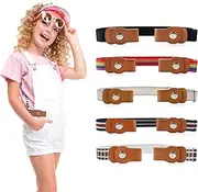 [SCDZY] Pack of 5 Children's Elastic Belts, Stretch Children's Belt Without Buckle, Adjustable Buckle-Free Belt, Invisible Stretch Belt for Boys and Girls, multicoloured, One size