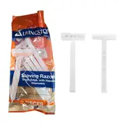 Livingstone Disposable Shaving Razors Single Blade with Handle Orange 5 Bag x20