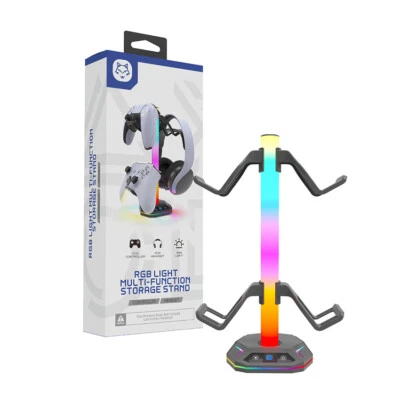Desktop RGB Light Headphone Storage Bracket for PS5 Slim/Windows System Console