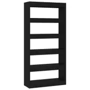 vidaXL Book Cabinet/Room Divider Black Engineered Wood Bookcase Home Storage