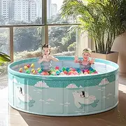Foldable Dog Kiddie Pool Toddler Baby Swimming Pool with Sturdy Support for Dogs Cats and Kids Pet Puppy Bathing Tub(1.6m/5ft)
