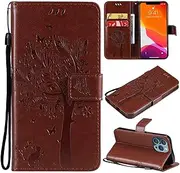 MojieRy Phone Cover Wallet Folio Case for Samsung Galaxy A70, Premium PU Leather Slim Fit Cover for Galaxy A70, 2 Card Slots, Strongly Fitting, Coffee Color