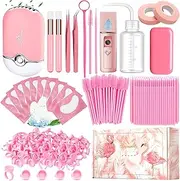 Eyelash Extension Supplies USB Air Conditioning Blower Facial Mister Lash Tweezers Mirror Mascara Brush Lash Shampoo Brush Bottle Silicone Pad Glue Rings Under Eye Gel Pads Micro Applicators Tapes