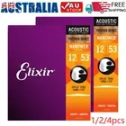 ELIXIR Acoustic Phosphor Bronze 16052 .012 053 String Set 1/2/4pcs AU