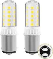 12V BA15D LED Bayonet Bulb RV 1004 LED Bulb for Marine Navigation Anchor Stern Lights RV Camper Trailer Motorhome Light -ALR12 1076 1130 1176- Double Contact Base AC/DC12-24V (2PACK- Warm White)