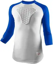 [McDavid] HEX Chest Protector, Heart-Guard, Sternum Protection - Raglan Style ¾ Length Long Sleeves - Padded Shirt for Baseball, Football, Lacrosse and Goalies - Youth Sizes