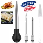 Turkey Baster Set of 4 Stainless Steel Turkey Baster Syringe Meat Marinade