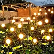 Solar Garden Lights, New Upgraded 4 Pack 32 LED Swaying Firefly Solar Lights Outdoor Garden Decor, Sway by Wind, Waterproof Solar Lights for Outside Yard Patio Pathway Garden Decorations