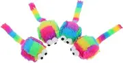 Abaodam Cute Plush Mouse Toys for Cats 4pcs Interactive Kitten Teaser Realistic Cat Toys Striped Appearance