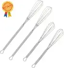 4 Pack Mini Wire Kitchen Whisks, Small Egg & Sauce Whisk, 5" & 7"