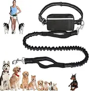 Hands Free Dog Leash with Zipper Pouch, Dual Padded Handles and Durable Bungee for Walking, Jogging and Running Your Dog,Retractable Dogs Leashes,for Small Large Dogs (a-1)