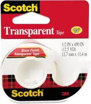 SM Scotch 144 Transparent Tape in Hand Dispenser, 1/2-Inch x 450-Inch