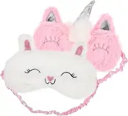 Sleep Masks for Women Pack of Adorable Cartoon Eye Covers Plush Material for Comfortable