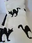 Novogratz Halloween Feathered Black & White Cats Throw Blanket 50x60 Reversible