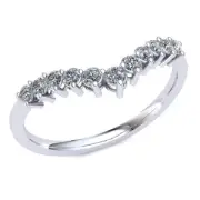 Genuine 0.5ctw Round Cut Diamond Angular Stackable Wedding Band Ring 14K Gold