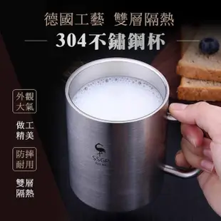 【ROYAL LIFE】德國工藝雙層隔熱304不鏽鋼杯(含蓋 中空隔熱防燙/馬克杯/兒童防摔杯/咖啡杯/水杯)