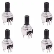 5 x 20K Logarithmic 9mm Potentiometer Knurled 6mm Shaft