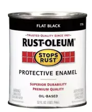 Rust-Oleum 7776 Quart Flat Black Enamel Paint, 1 Quart