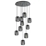 ROMAZZINA Cluster Pendant 10 Lights Black Steel - 205648N