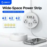 Flat Extension Cord Flat Plug Power Strip, 3 AC Outlets 3 USB CHARGER 10 FT cord