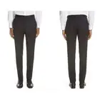 Hugo Boss Flat Front 100% Virgin Wool Dress Pants Trousers Solid Black 34X32 New