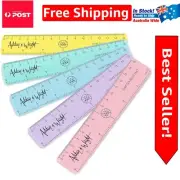6 Inch / 15cm Pastel Rulers - Pack of 5, Shatter Resistant for Young Learners