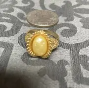 Sarah Coventry “Baroque Pearl” New Vintage Size 6 Adjustable Ring.