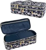 [Dizdvizd] Double Layer Travel Carrying Case, Compatible with Dyson/Shark Flexstyle/Airwrap Styler Storage Bag, Hair Dryer/Hot Air Styler Organiser Bag, Navy Blue