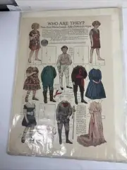 VTG WHO ARE THEY? Peter Pan’s movie contest $50 in Prizes -Paper Dolls 1917