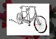 Tandem Bike Reusable Stencil (Many Sizes)
