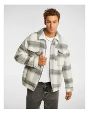 [yd.] Oliver Check Jacket in Natural