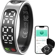 Smart Ring with Screen Anillo Inteligente Heart Rate Monitor Sleep Tracker Step Counter Calories Health Fitness Ring Waterproof Remote Camera Smart Rings for Men Women