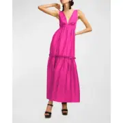 Cynthia Rowley Juna Silk Maxi Dress Magenta Pink NWT 10