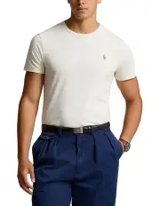 [Polo Ralph Lauren] Custom Slim Fit Soft Cotton T-shirt in White