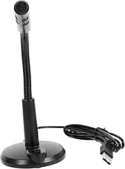 KONTONTY USB Desktop Microphone with Base Sound Compact Design for Streaming Gaming and Meetings Easy to Use with Power Indicator Light