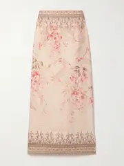 [Zimmermann] Zimmermann - Illuminate Printed Linen Maxi Skirt - Beige - 2 2 Neutrals